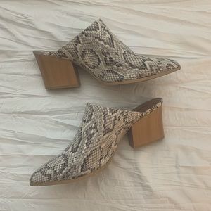 Snake-skin Mules